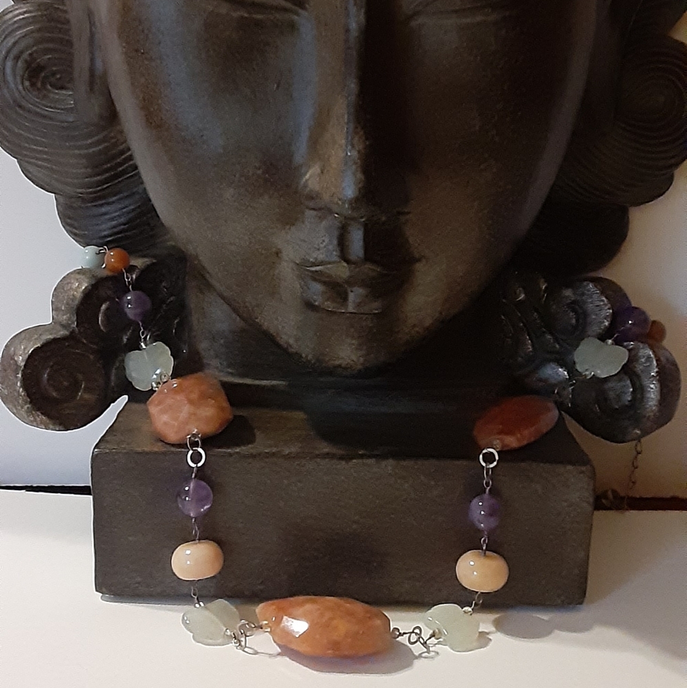 Vintage Gorgeous JADE / STERLING NECKLACE
